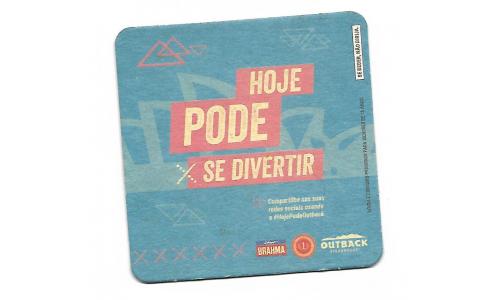 Bolacha de Chopp Brahma Outback Hoje Pode Azul Claro